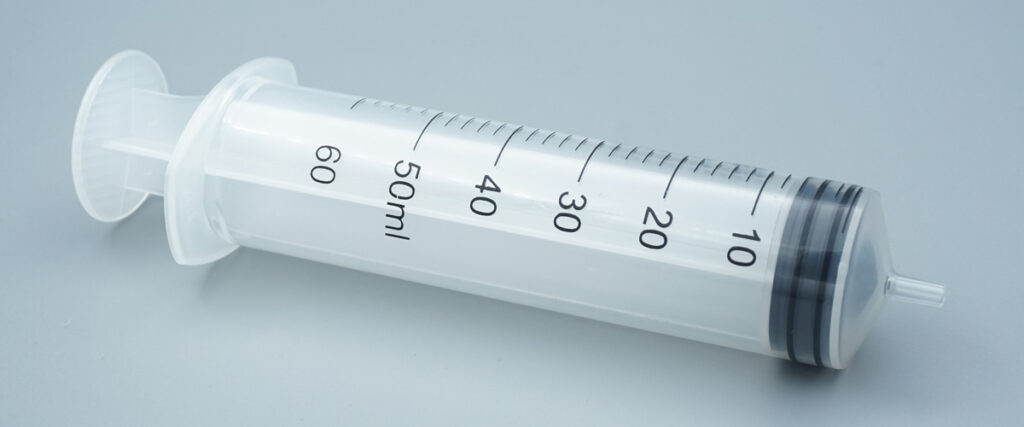 Jeringas de 60 ml desechables de 3 piezas con Luer Slip, PP transparente sin aguja